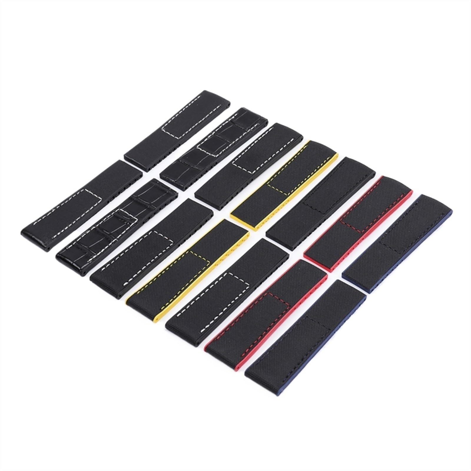 INEOUT Cinturino In Nylon Cinturino In Vera Pelle Compatibile Con Cinturino Breitling Fibbia Pieghevole Da 22 Mm 24 Mm