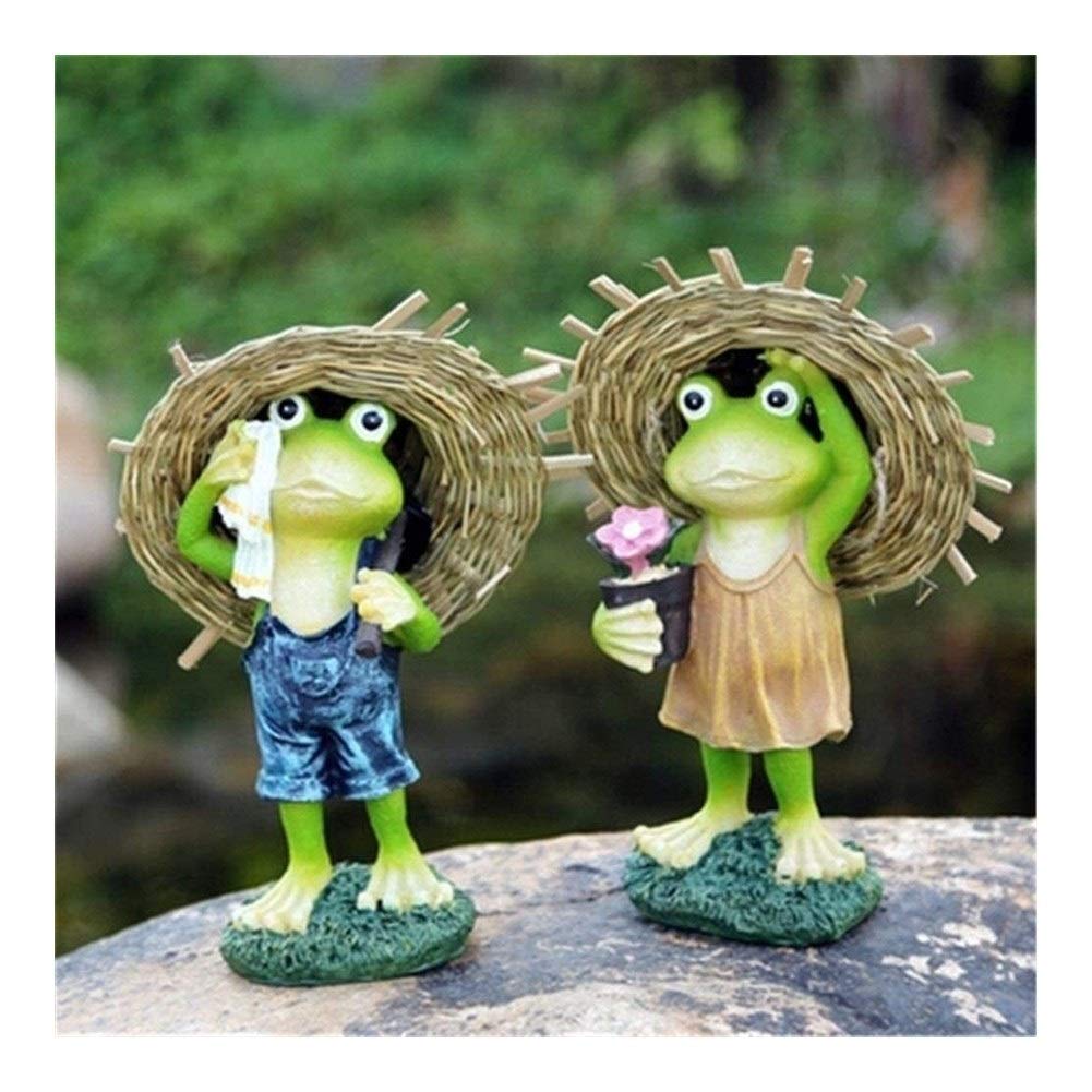 Petite grenouille statue de jardin en résine anti-UV pour embellir un balcon terne