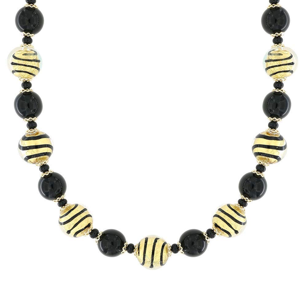 Venetiaurum - Collana Girocollo per Donna Con Perle In Vetro Originale Di Murano E Argento 925 - Gioiello Made In Italy Certificato