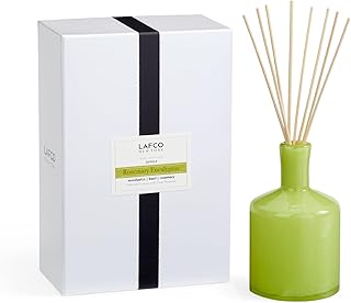 LAFCO New York Signature Reed Diffuser, Rosemary Eucalyptus - 15 oz - Up to 9 Months Fragrance Life - Reusable, Hand Blown Glass Vessel - Natural Wood Reeds - Made in The USA