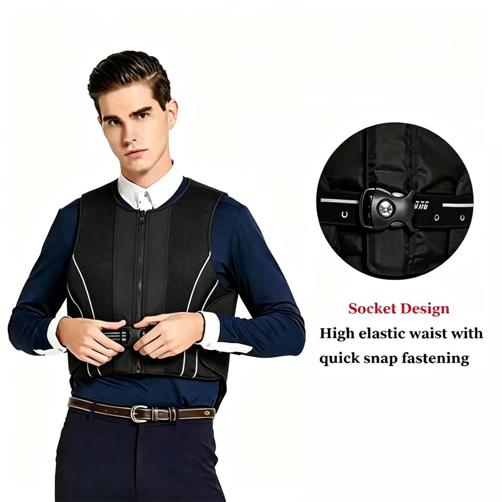 Chaleco protector ecuestre adultos espesado chaleco de absorción de choques protector del cuerpo del equipo de equitación ajustable