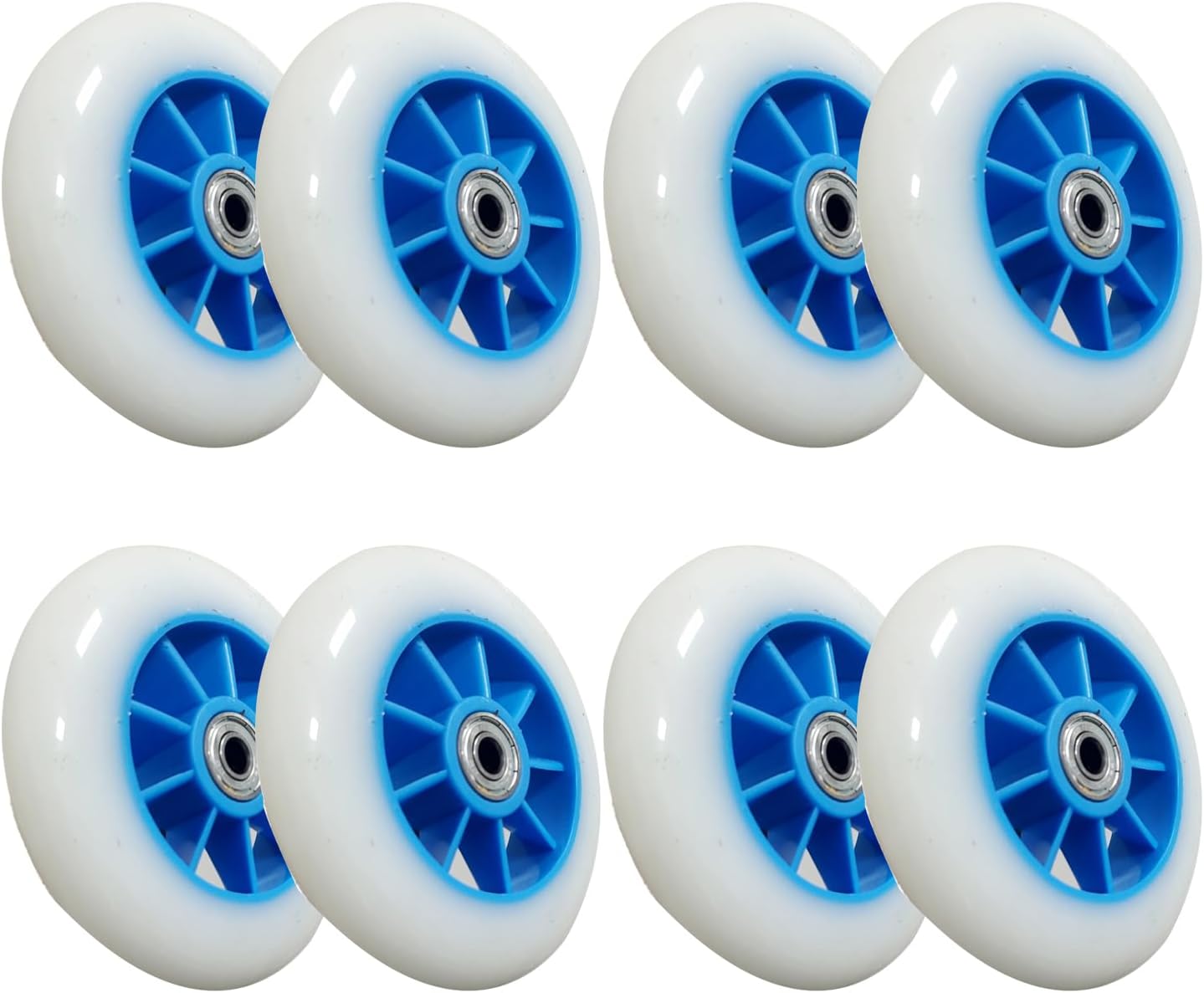 Inline Skate Wheels Outdoor/Indoor 8 Pcs Inline Wheel Replacement Wheel Wheels with Bearing Replacement Wheel 90mm,100mm,110mm, Blue