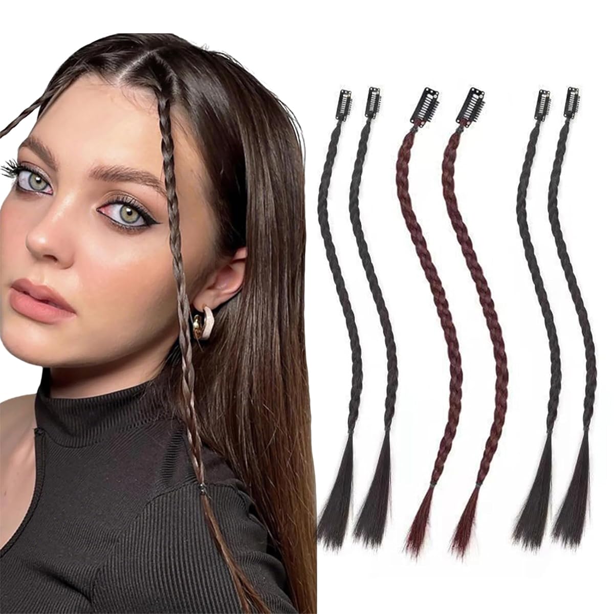 Braids Hair Extensions Clip - Natural Soft Synthetic Pieces
