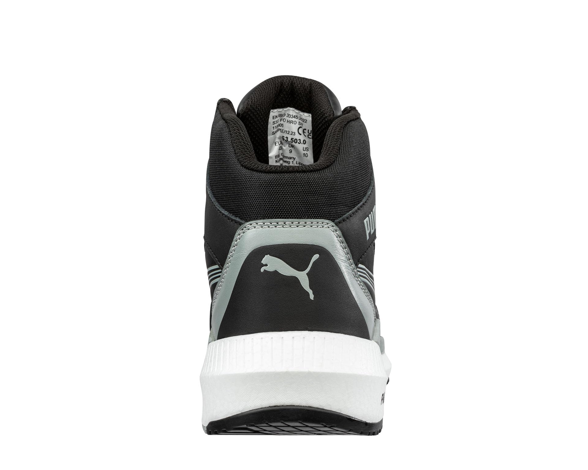 Albatros Zoom Black MID S3S ESD FO HRO SR Zapatillas de seguridad ligeras para hombre, antideslizantes, sin metal, tapa de fibra de vidrio, zapatos de trabajo