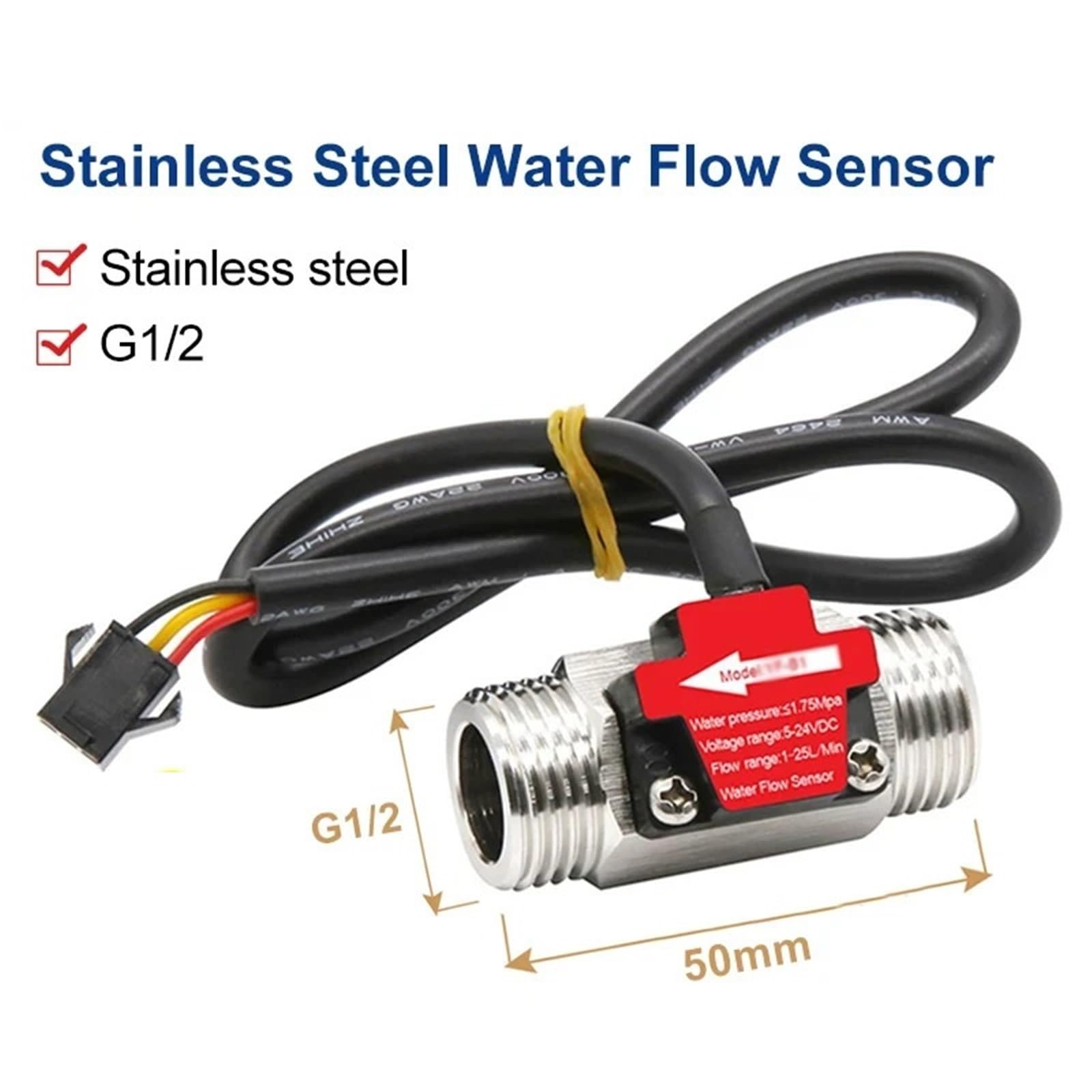 Sensor de Flujo de Agua de Acero Inoxidable 304, detección de Flujo de Agua Dn40 Dn50, caudalímetro de turbina de 1,5 Pulgadas G2(50mm G1-2)