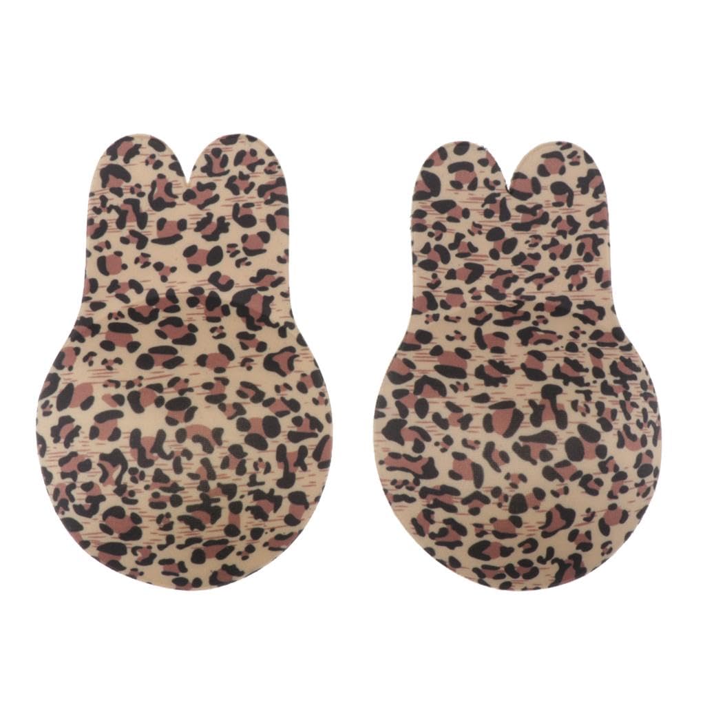 Silicone Rabbit Ears Breast Lift Nipple Covers Pasties Dark Leopard 9cm-image-20