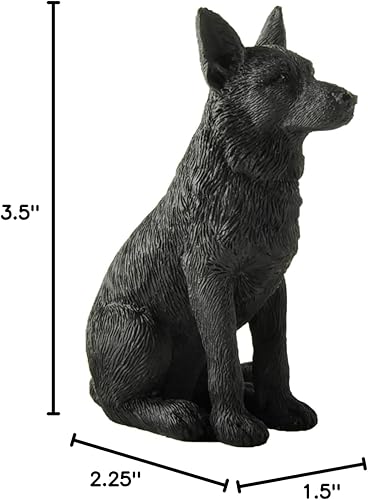 Miniatura 3 de JFSM INC. Figura de perro pastor alemán negro de 3.5 pulgadas, regalos de pastor alemán negro, regalos para amantes del pastor alemán, decoración de