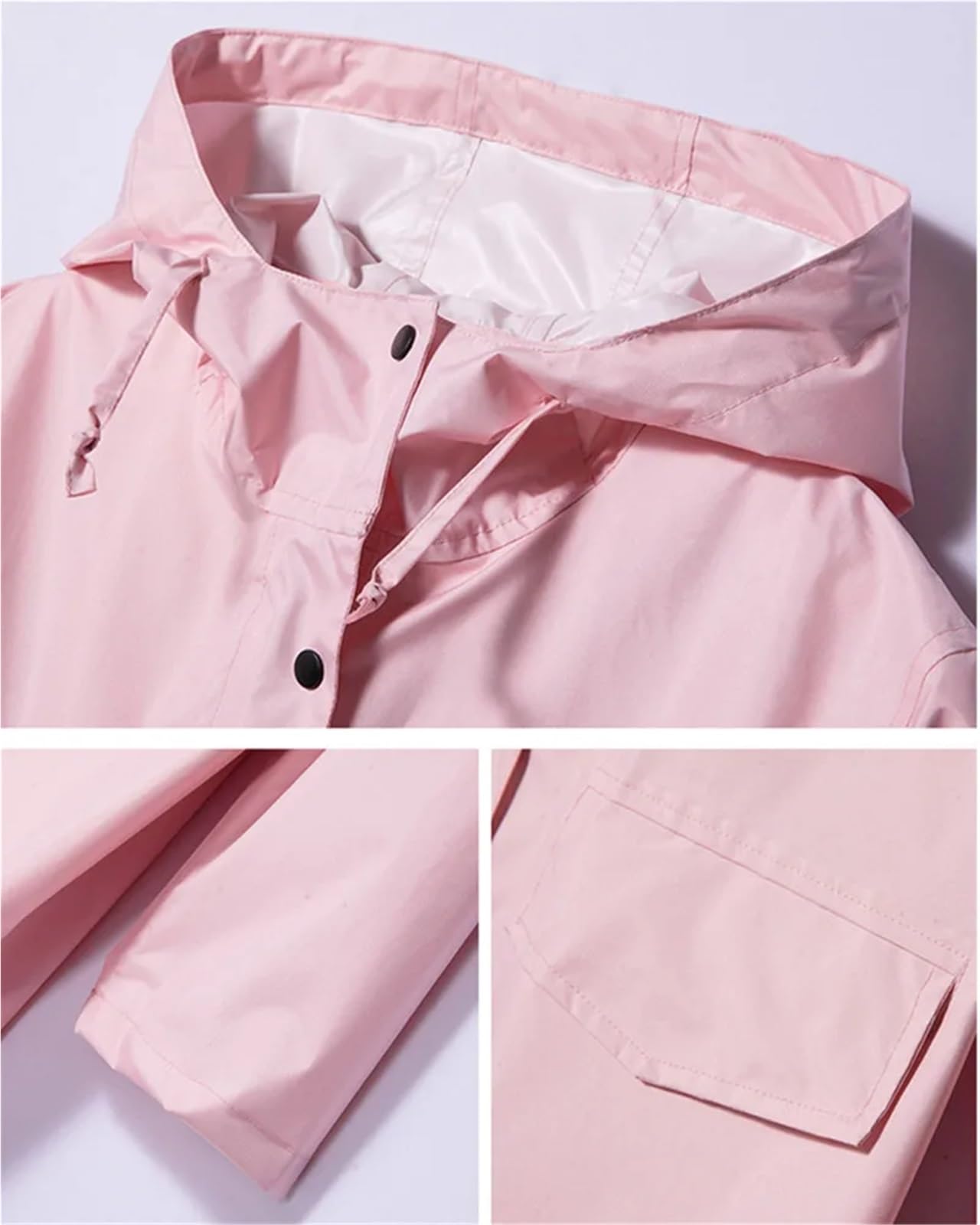 Poncho antipioggia Giacca impermeabile lunga da donna, uomo, antivento, con cappuccio, leggera, poncho, mantello