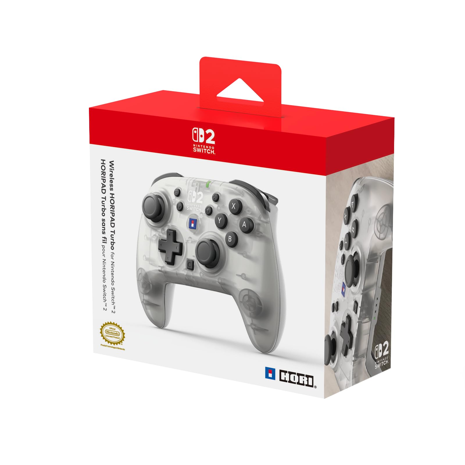 HORI Manette HORIPAD Turbo sans fil pour Nintendo Switch 2 (Blanc glacé) – Sous licences officielles Nintendo