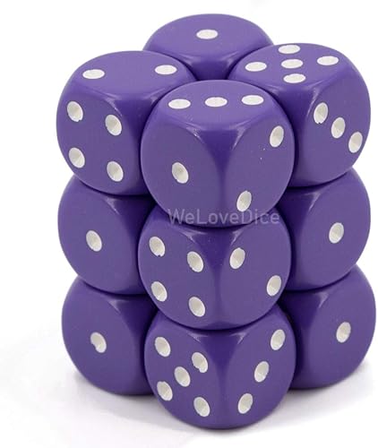 Chessex CHX25607 Dados - Opaque: 12D6 Púrpura/Blanco