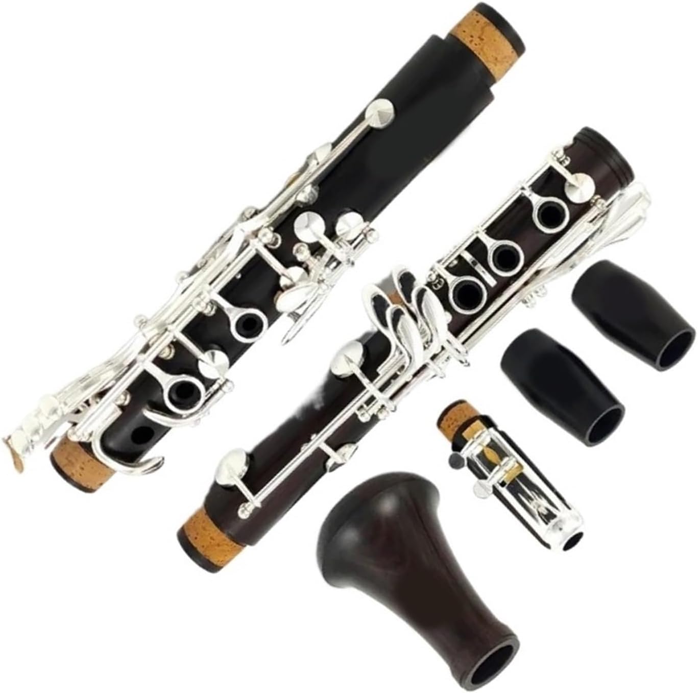 Ebony Clarinet Bb Wood Silver Plated 17 Keys Clarinet