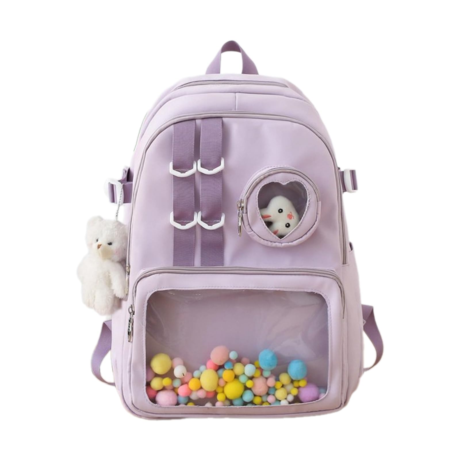 Bolsa de bolsillo transparente en bolsa de hombro de doble correa para niñas y adolescentes