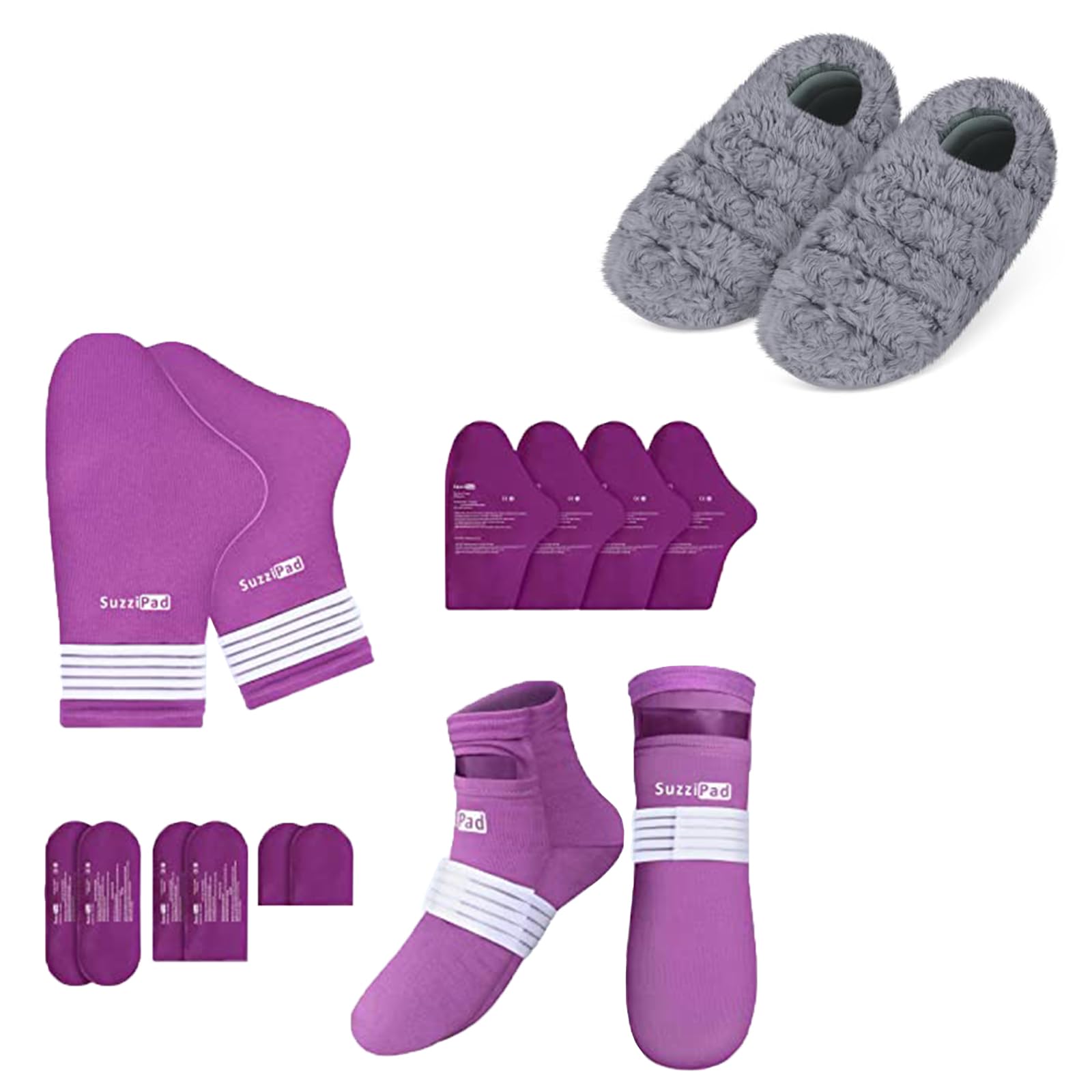 【手足冷却】グローブ ソックスセットSuzziPad 紫 Amazon.com: SuzziPad Cold Socks & Hand Ice Pack, Cooling Gloves