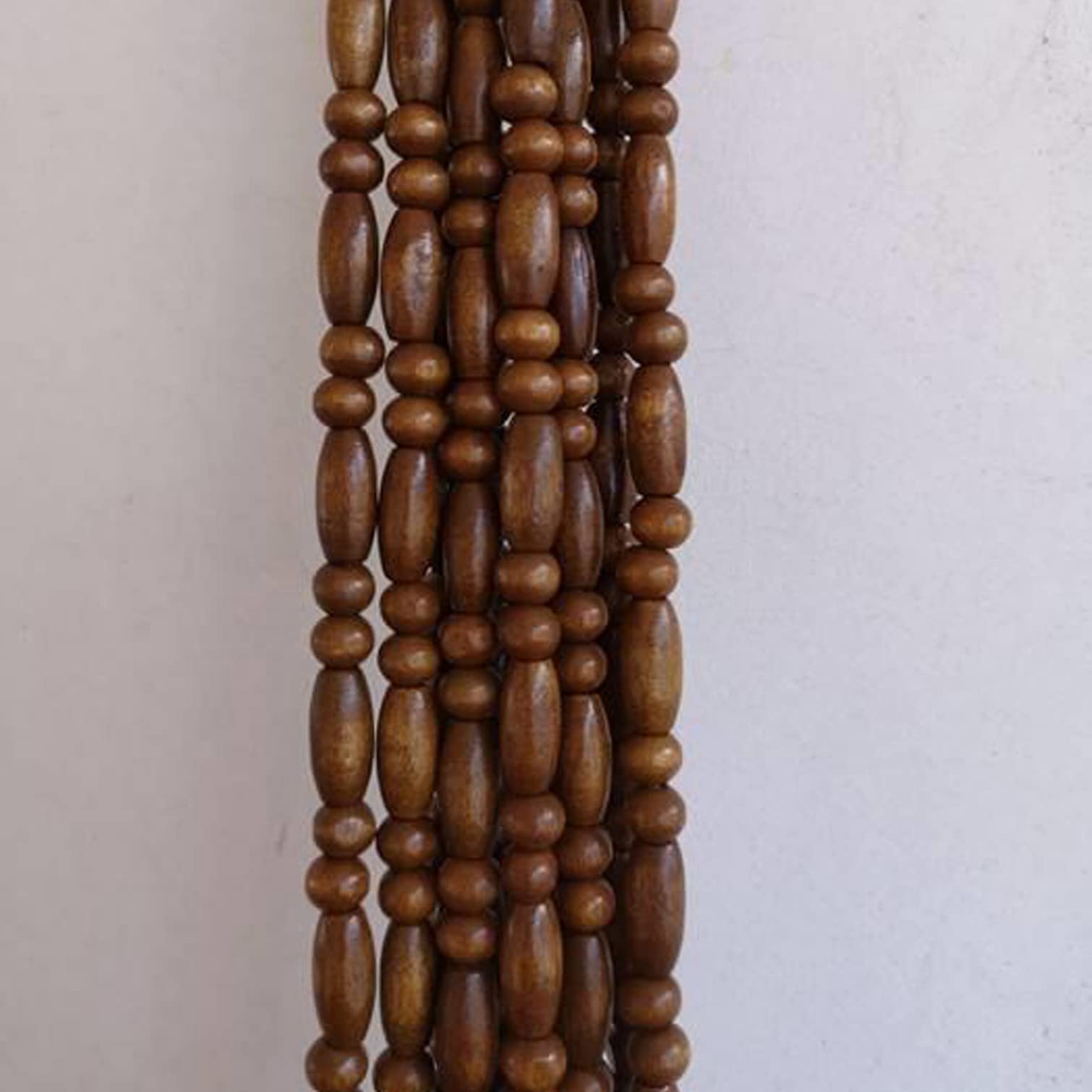 Rideau de Porte Perles en Bois Naturel,Rideau a Perles Suspendre Intérieur et Extérieur,pour Décoration de Maison,Panneau Entrée Salon Chambre Rustique Rideau,Personnalisable (46 Brins-90x120cm)