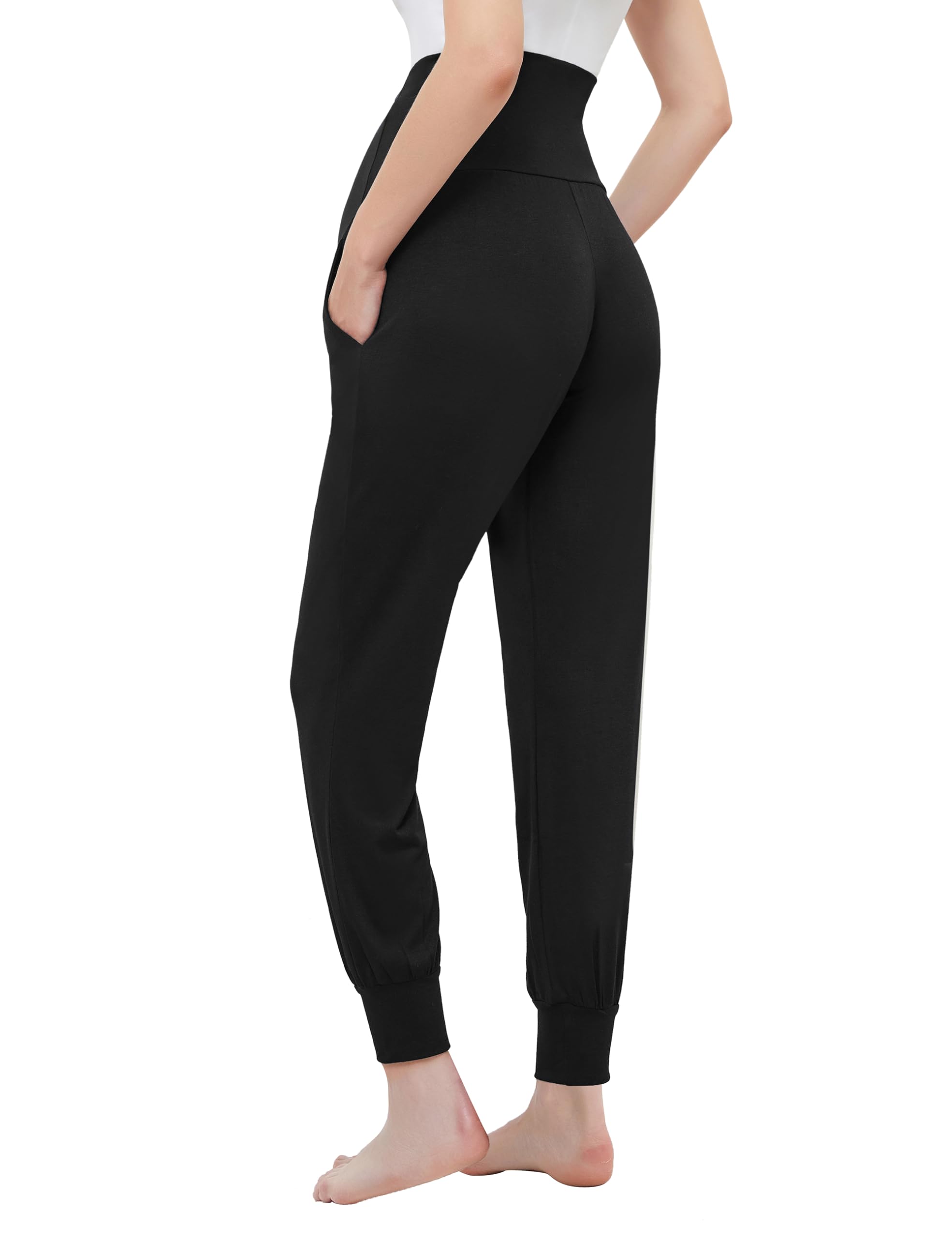 Damen-Umstands-Jogginghose, Schwangerschaftskleidung über dem Bauch, Schwangerschaftshose mit Taschen