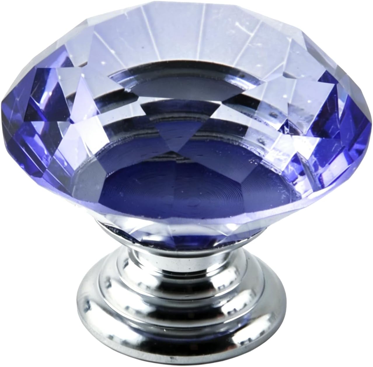 12pcs Diamond Shape Crystal Glass 30mm Cabinet Drawer Knob Pink