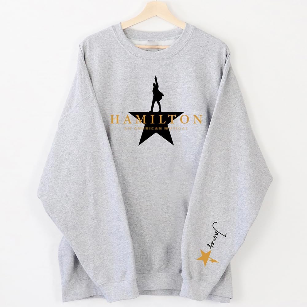 Personalized Hamilton Hoodies | Custom Name on Sleeve Hamilton Theatre Sweatshirt | Customized Hamilton Merch | Gifts for Hamilton Lovers - Image 6