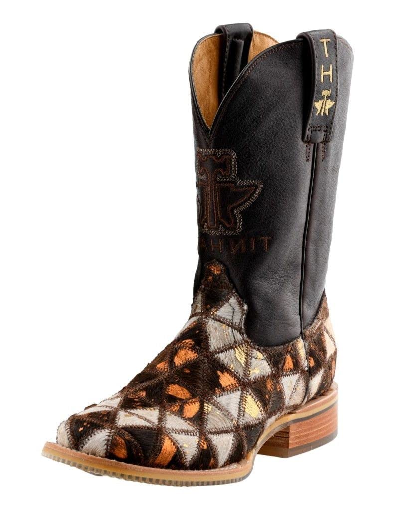 Tin Haul Women's Shaggy Diamonds Western Boot Broad Square Toe - 14-021-0007-1474 BR 6 1/2 M US Brown