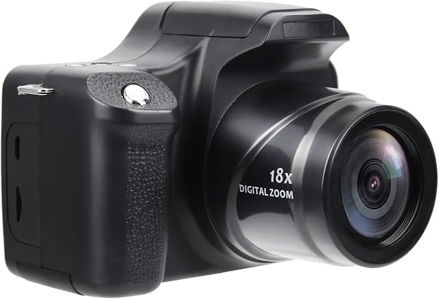 Portable Digital Camera, 3.0 in LCD Screen 18X Zoom HD SLR Camera Long Focal Length, Supports 24MP Photo Shooting, Builtin Flash/Microphone(Standard)