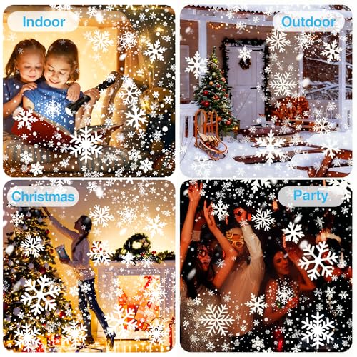 Christmas Projector Lights Outdoor, Snowflake Projector with Remote Control, IP65 Waterproof LED Snowflake Projection Lights for Christmas Decorations Garden Holiday Parties New Year by WJWJA - Image 2