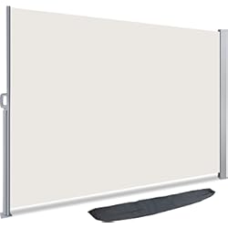 Revestimiento Pared Terraza VOUNOT Toldo Lateral Retráctil, Protege la Privacidad, Protector Solar a Prueba de Viento, para Balcón, Jardin, Terraza, 160 x 300cm, Beige