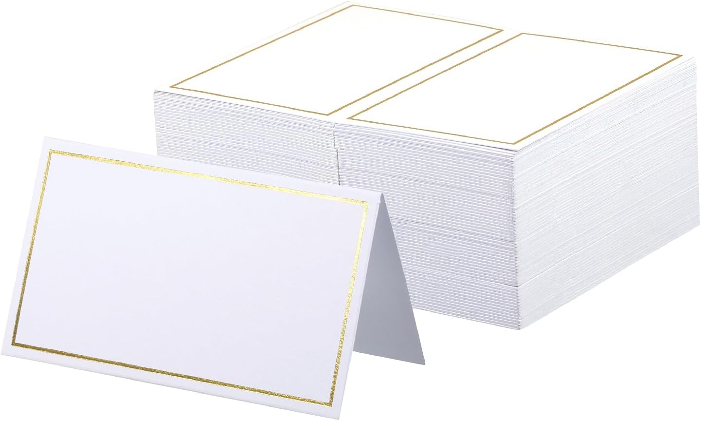 Place Cards Pack of 120 - Small Table Name Cards with Gold Foil Border Weddings, Banquets, Events, Not for Printers