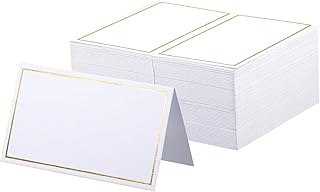 Place Cards Pack of 120 - Small Table Name Cards with Gold Foil Border Weddings, Banquets, Events, Not for Printers