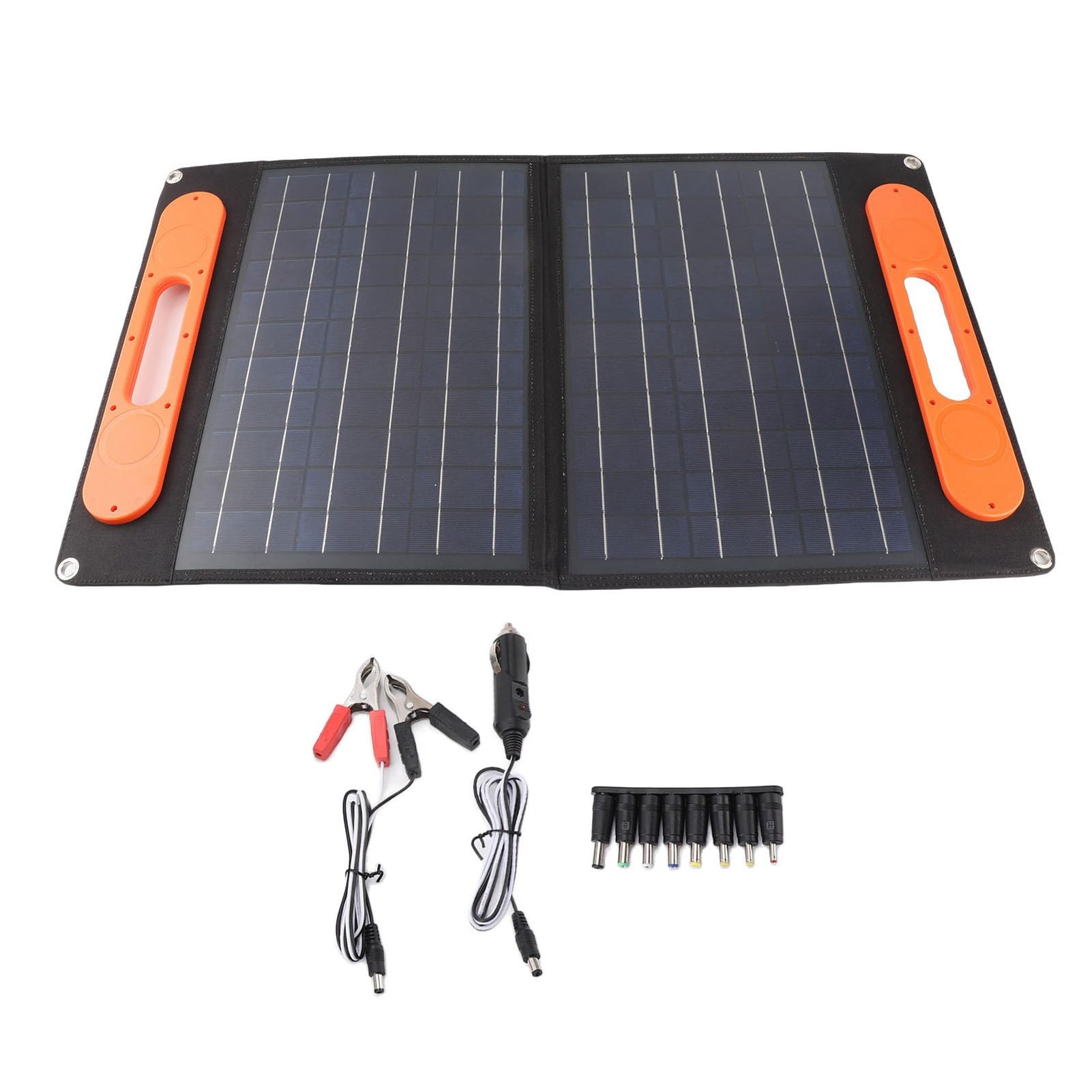 HEEPDD Cargador Solar Portátil, Panel Solar Plegable Monocristalino de 60 W con Doble USB y Tipo C, Salida de 18 V, Diseño Ligero para Excursionistas, Camping, Viajes, Uso Al Aire Libre