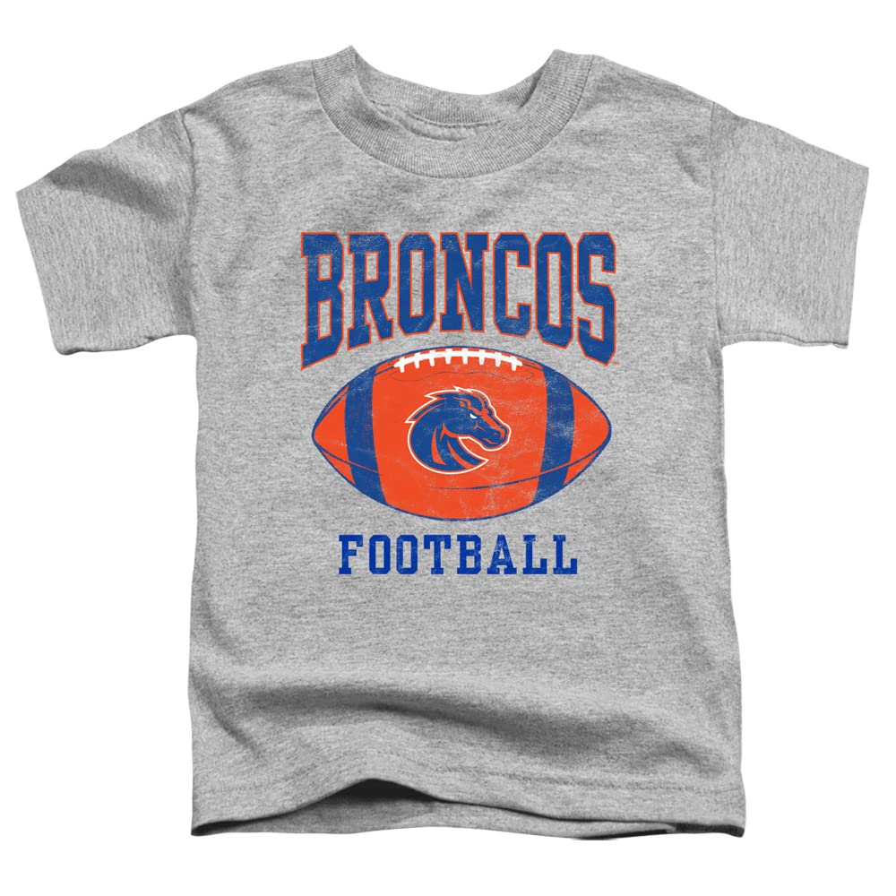 Boise State University Official Football Ball Unisex Toddler T Shirt,Athletic Heather, 4