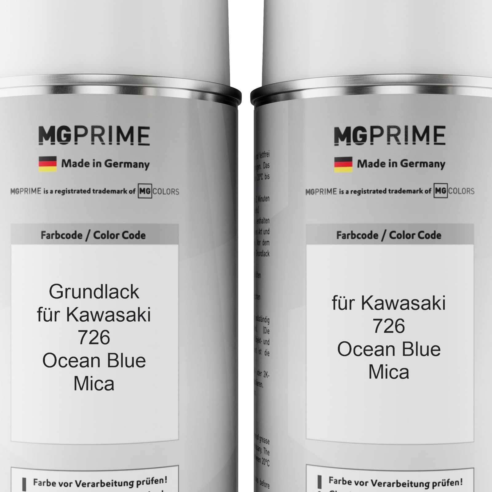 MG PRIME Pintura para motos Set de botes de spray de 2 componentes para Kawasaki 726 Ocean Blue Mica Fondo pintura base pintura transparente de 2 componentes aerosol