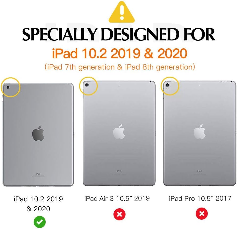 Dadanism iPad 9th/8th/7th Generation Case iPad 10.2 Inch (2021/2020/2019Model) Case, [Shock Absorption] Ultra Slim Lightweight Trifold Stand Smart Cover for iPad 10.2 inch Release Tablet, Rose Gold