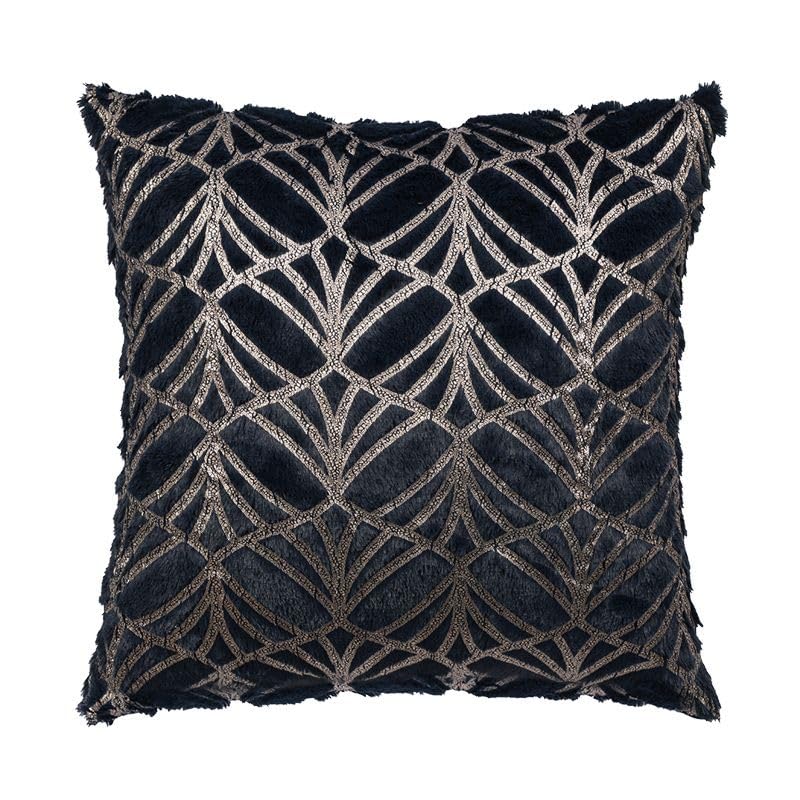Coussin velours noir et or 400g déco salon moderne et chic