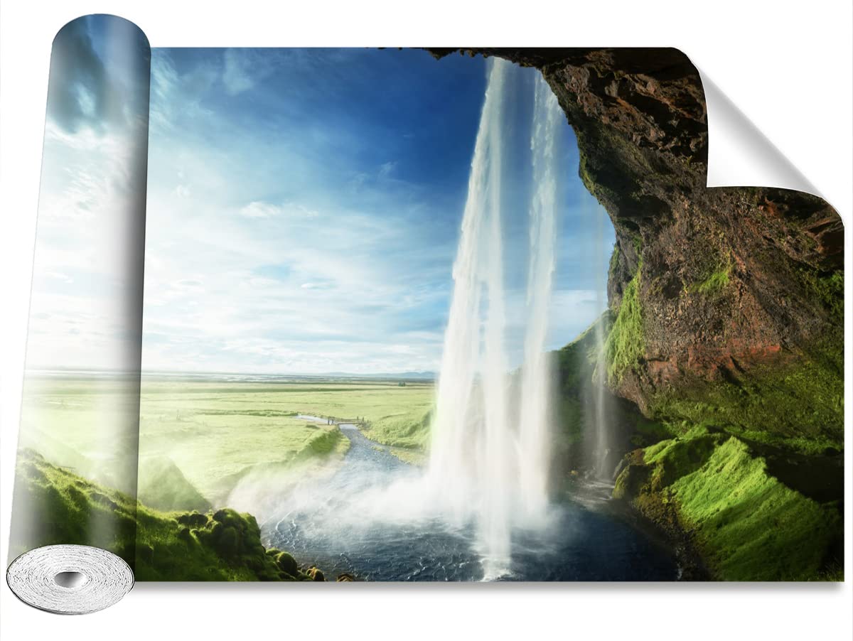 Papier peint cascade Islande 250x104cm pour une chambre zen
