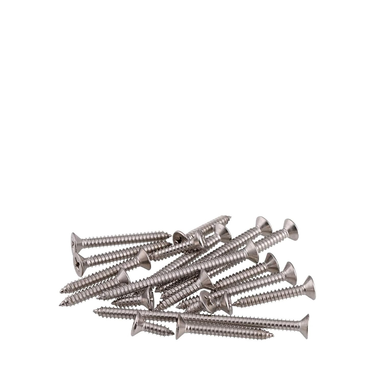 Viti autofilettanti a Testa Piatta Phillips, M3 M3.5 M4 M4.2 M5 M6 M8 KA Testa Svasata Piatta Viti Autofilettanti for Legno Croce Phillips Bulloni 6mm-150mm A2 304 in Acciaio Inox(10mm/M6)