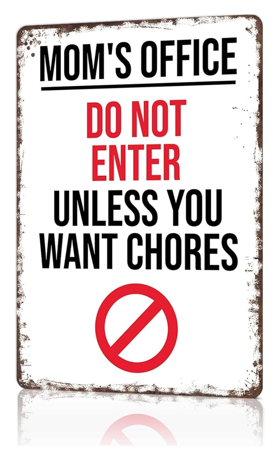 ZDVHOMCB Retro Motherhood Tin Sign Mom Office Humor For Laundry Room Mudroom Entryway Hallway 8 X 12 inch