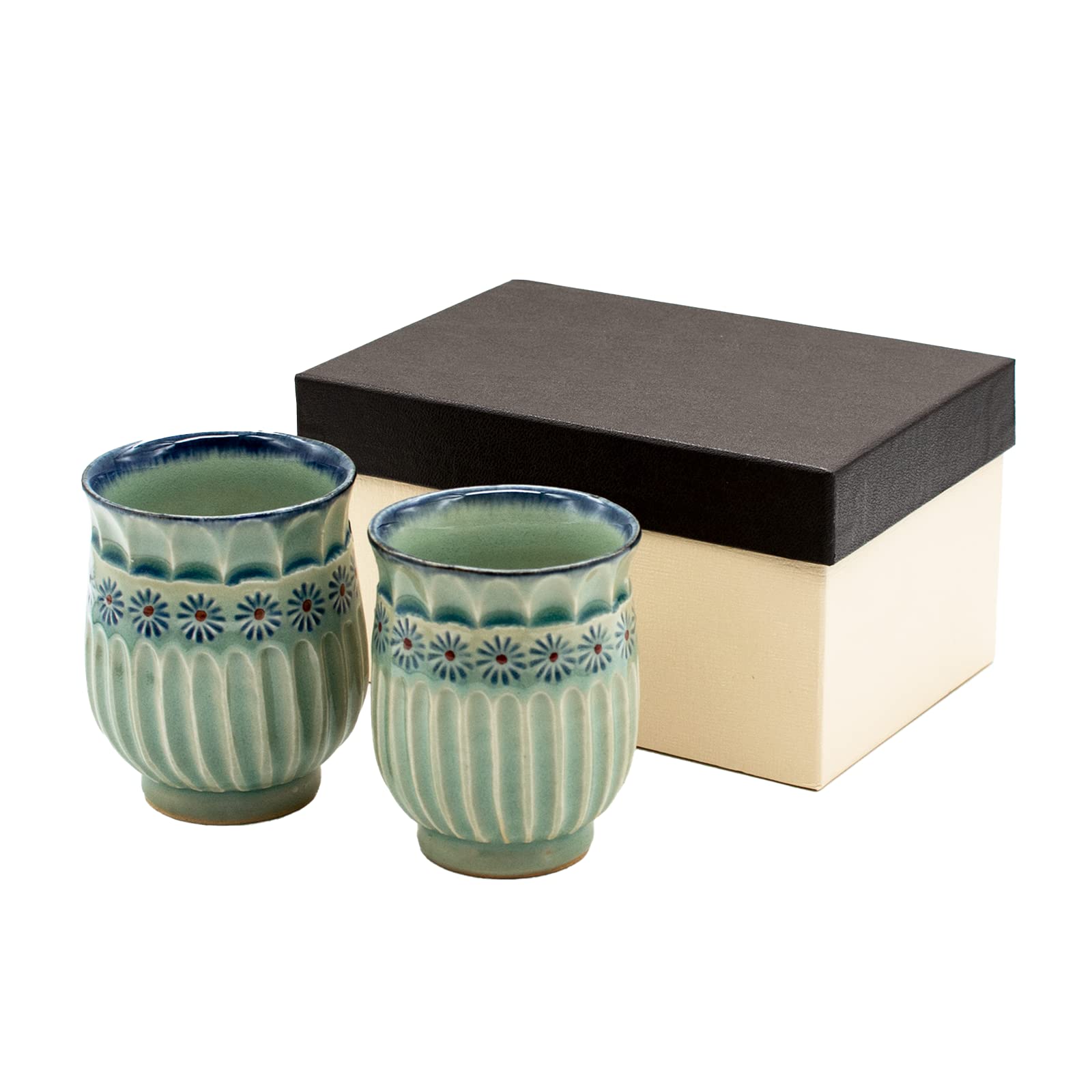 Amazon｜前謙 京焼 清水焼 安藤稔 湯呑 ペア お盆 帰省 お土産 敬老の