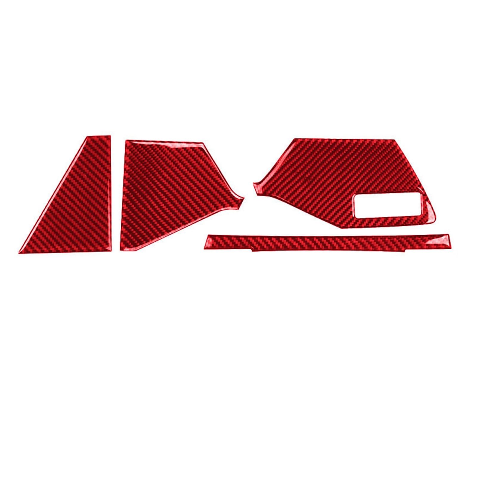 Car Trim Interior for A3 S3 8Y 2021-2025 RHD LHD Car Central Control Instrument Interior Trim Soft Carbon Fiber Sticker Interior Mouldings(RHD Red)