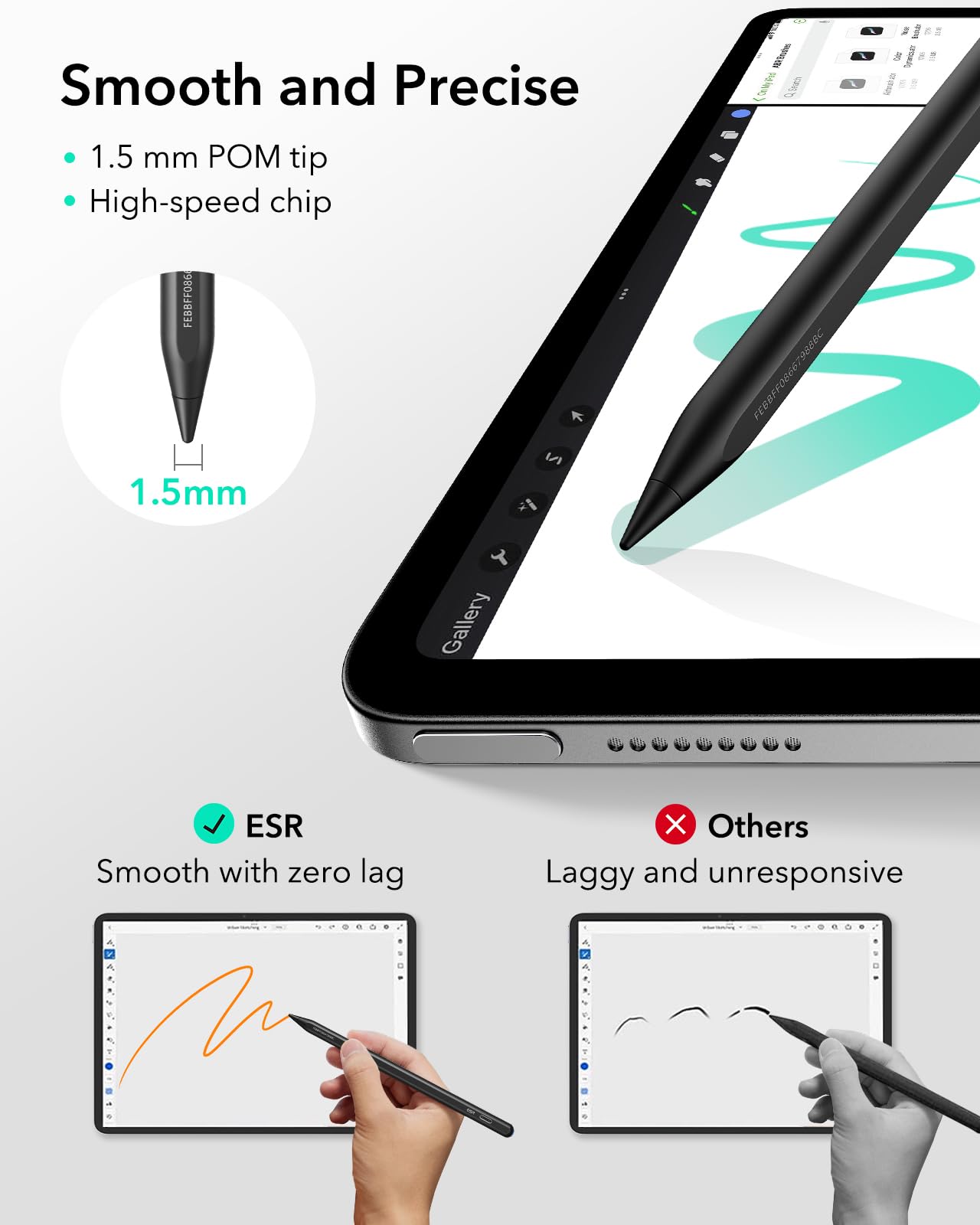 ESR Geo Digital iPad Pencil for iPad 2018-2026, Find My, Easy Shortcuts — Amazon image 7