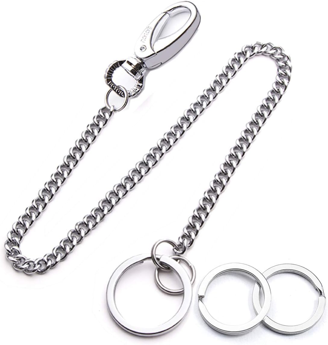 Anti Lost Keychain with (2 Extra Key Rings and Gift Box) Wallet Key Chain with Long Chains 15"