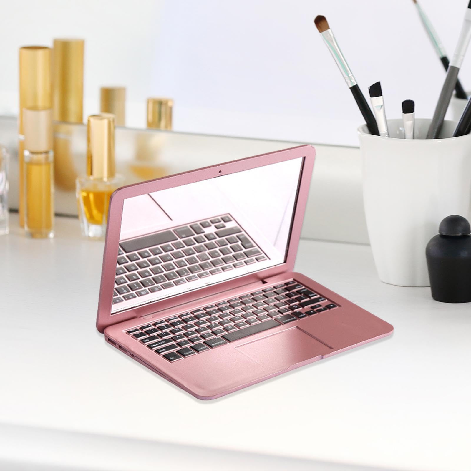 ♥新品♥ミラー　ラウンド ポータブル メイク アップ ミラ　ギフト　高級感ー コンパクトミラー 【 サフィアーノレザー 箔 名入れ 】 本革 ミラー 鏡
