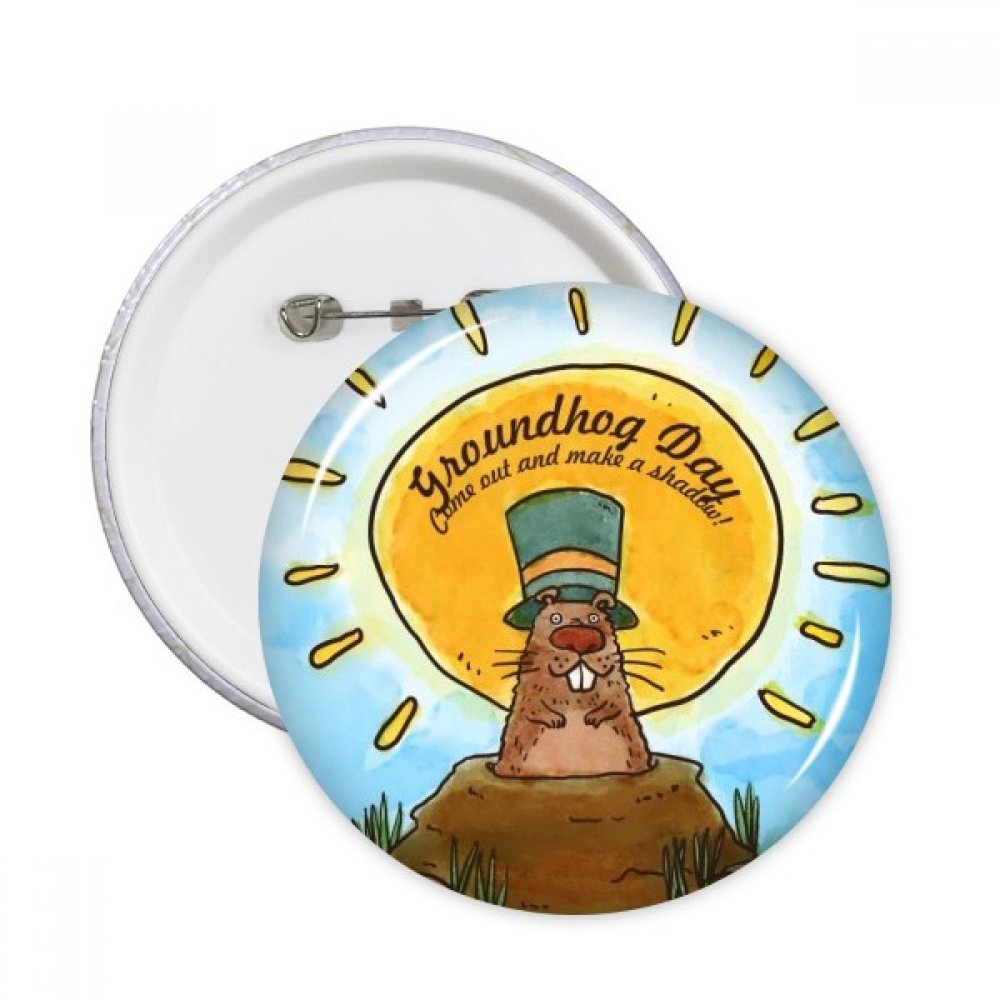 Badge Groundhog Day boutons multicolores ronds pour customisation S