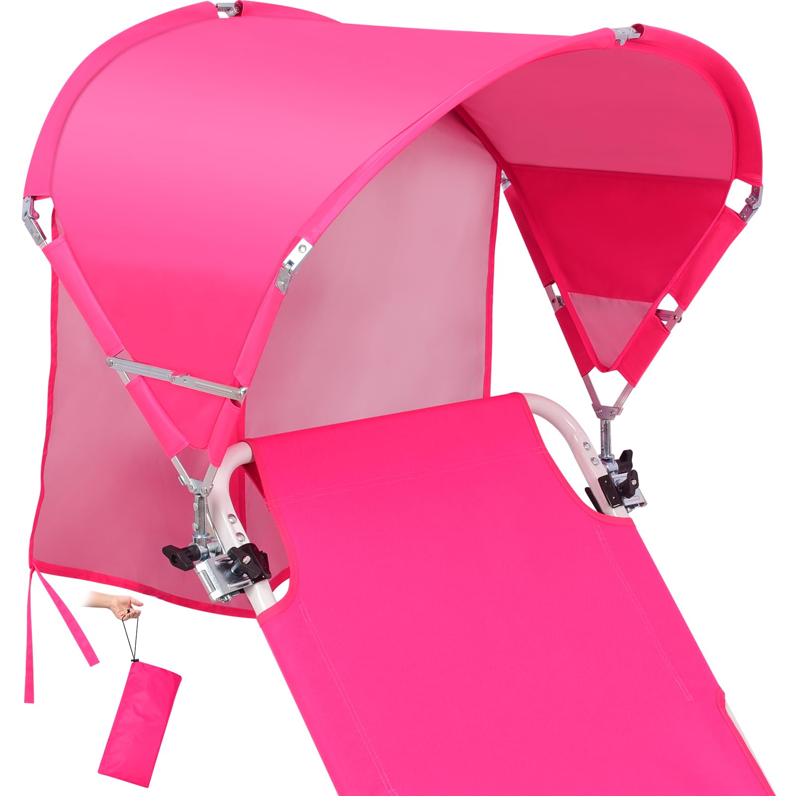 Universal Wind-Resistant Chair Umbrella Canopy, Foldable Portable UPF 50+ Sun Shade Attachment with Adjustable Clamp, Fits Most Beach, Camping, Lawn, Sports, Tanning, Zero Gravity Chairs & Wheelchairs — view 18
