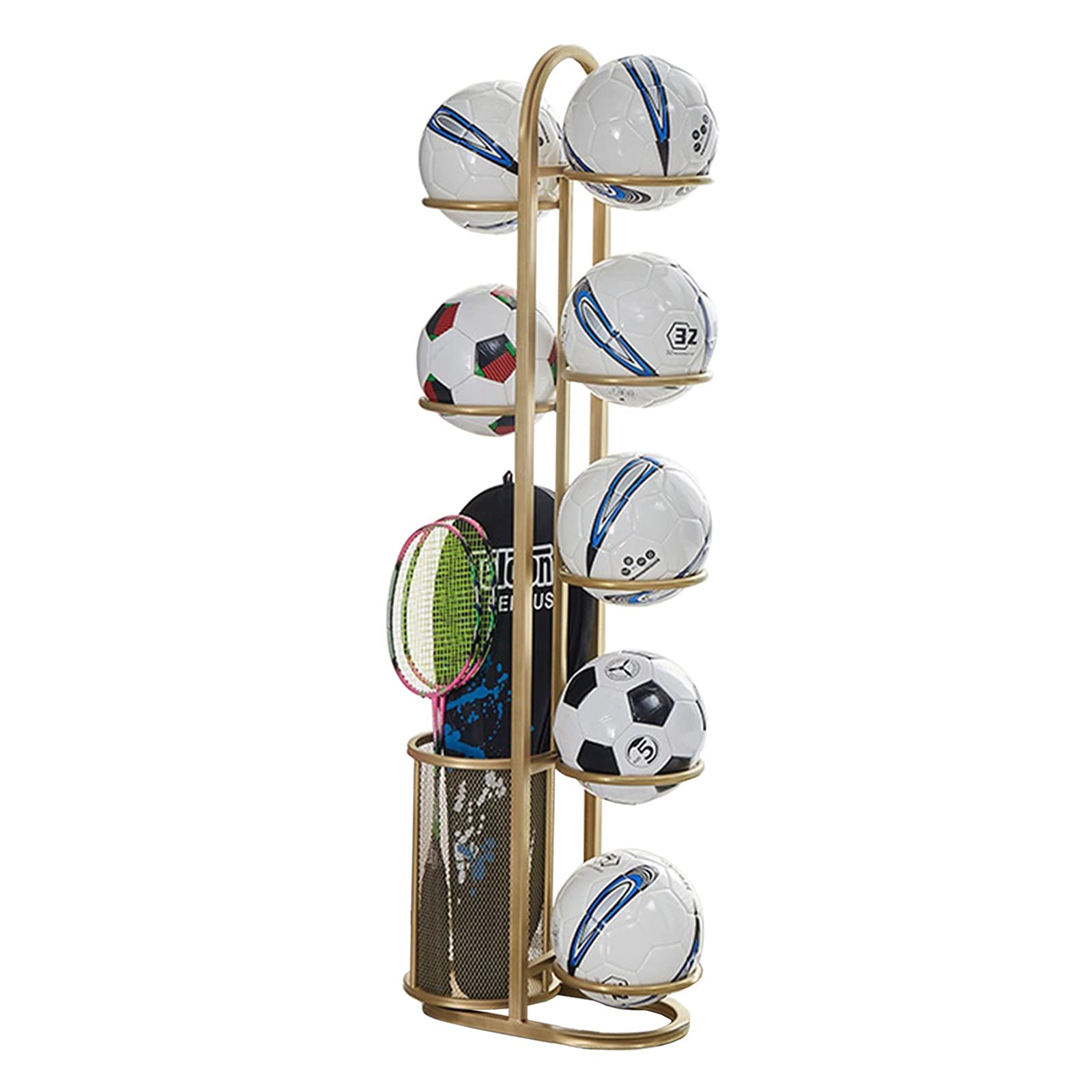 FAXIOAWA Garage Sportartikelen Organizer, Bal Opbergrek Basketbal Voetbal Houder, Heavy Duty Vloer Ballen Display Toren Stand voor School Winkel