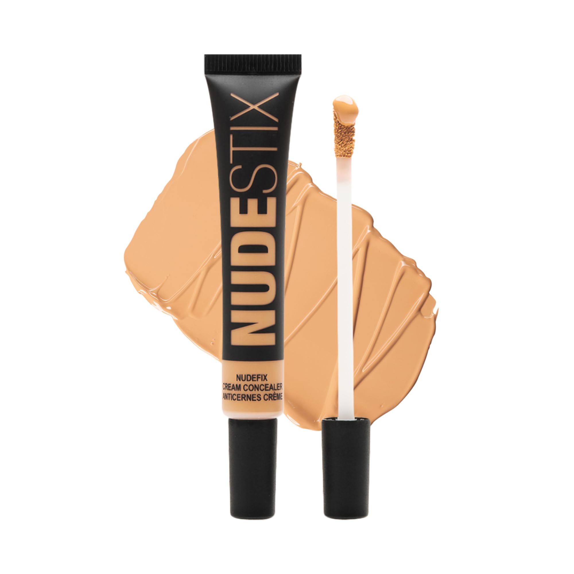 Nudestix NudeFix Cream Concealer, Lightweight Liquid, Natural Finish Makeup, Hydrating, Brightening, Under Eye Dark Circle Corrector, Reduces Redness and Blemishes, Shade: Nude 6, 0.34 fl oz (10 ml)