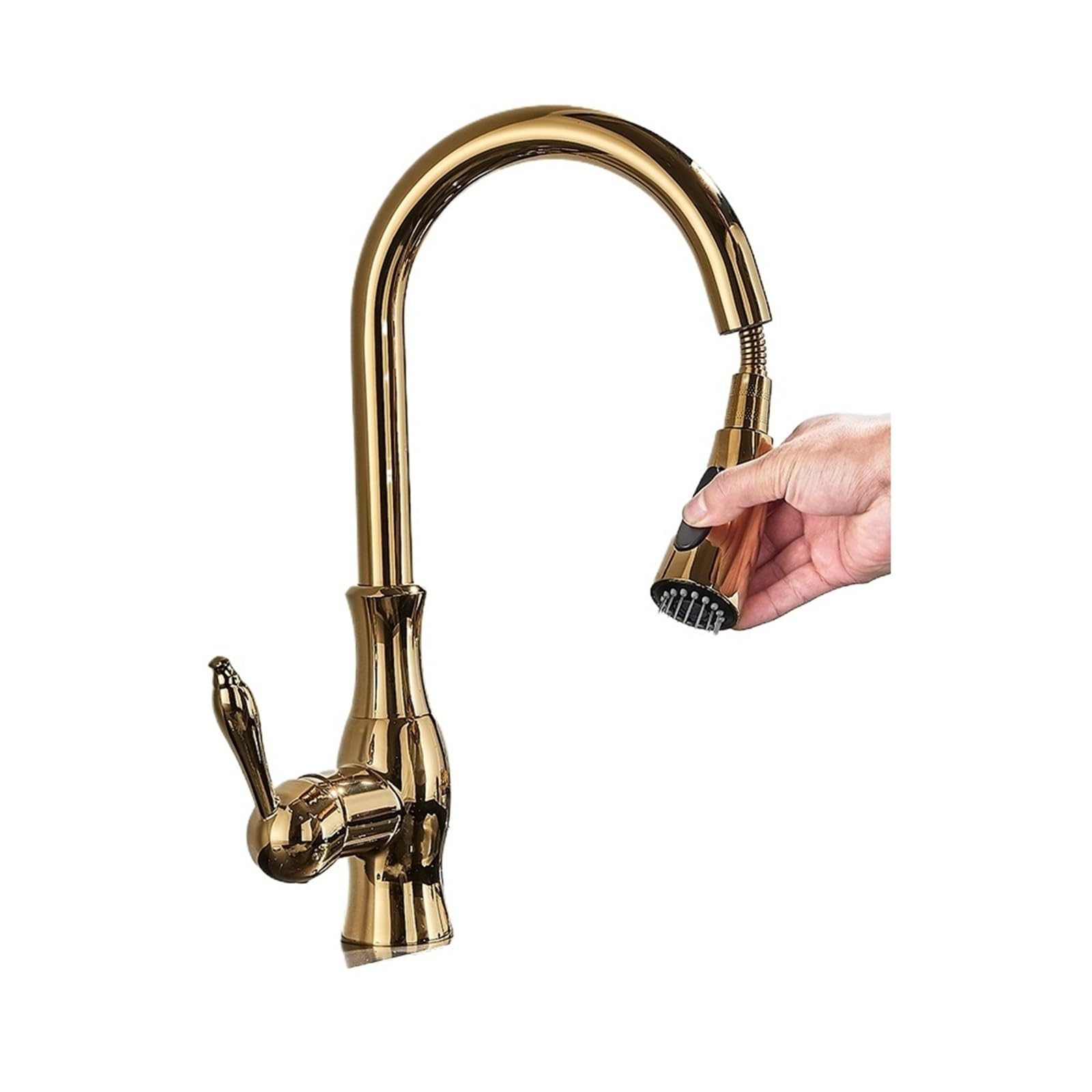 ZYCHSJXA Bronze Black Kitchen Faucet Pull Out Sink Mixer Tap Bathroom Cold Hot Crane For Kitchen(Golden)