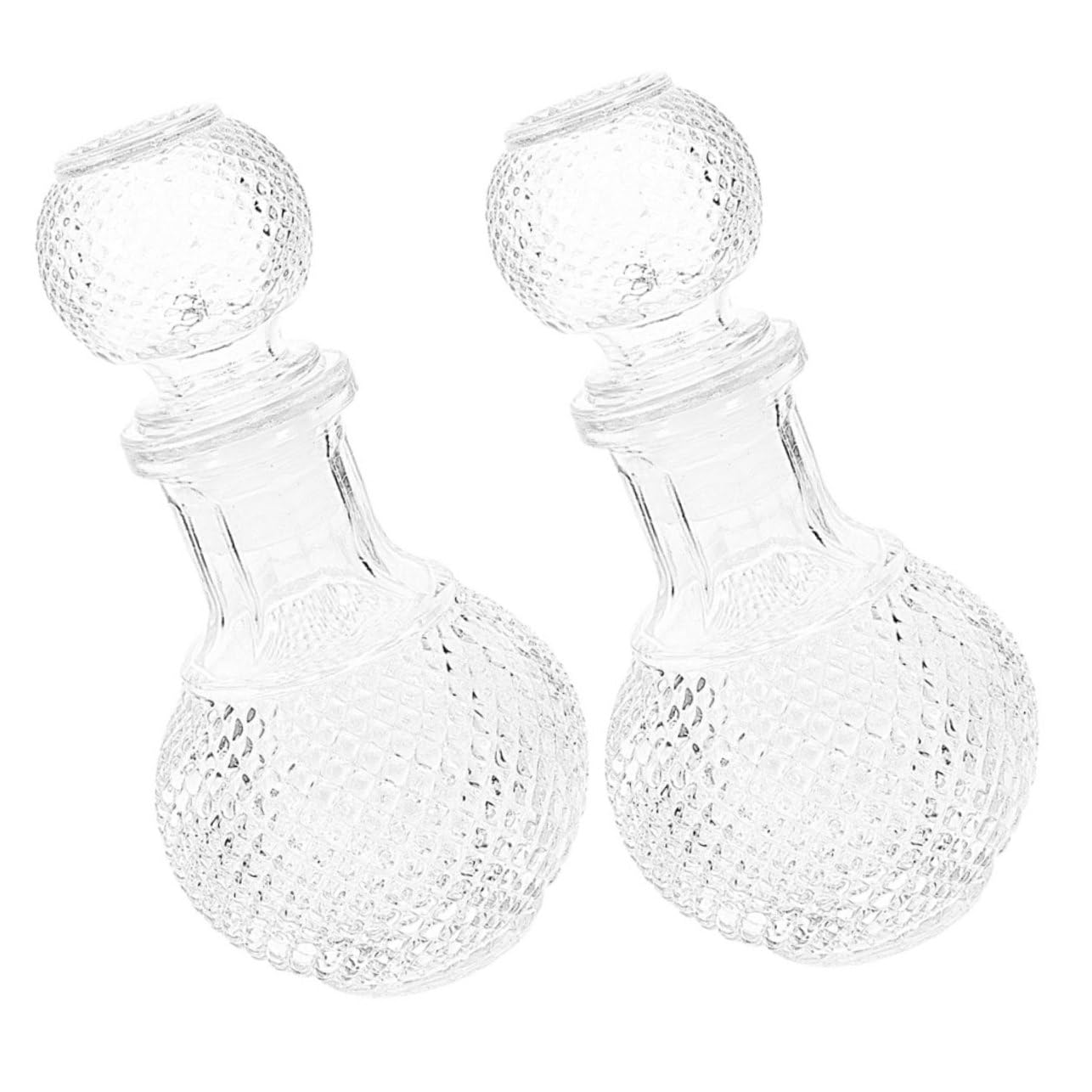 NAMOARLY 2Pcs Transparent Wine Decanter Creative Glass Liquor Dispenser for Whiskey Wine Elegant Decorative Cocktail Container for Home Use and present Giving