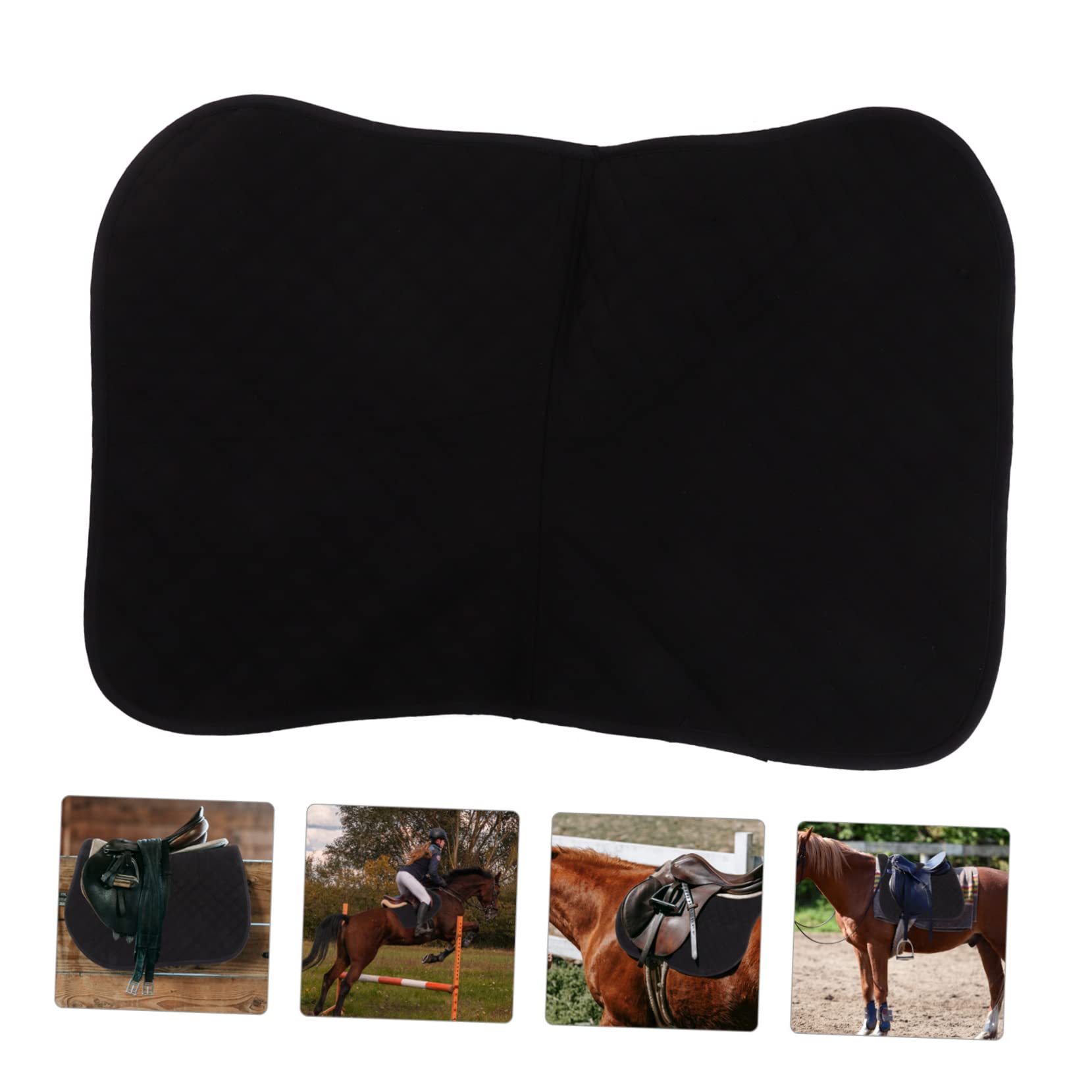 Kisangel Almohadilla Antideslizante para Caballo con Funda de Asiento Acolchada y Correa para Silla de Montar