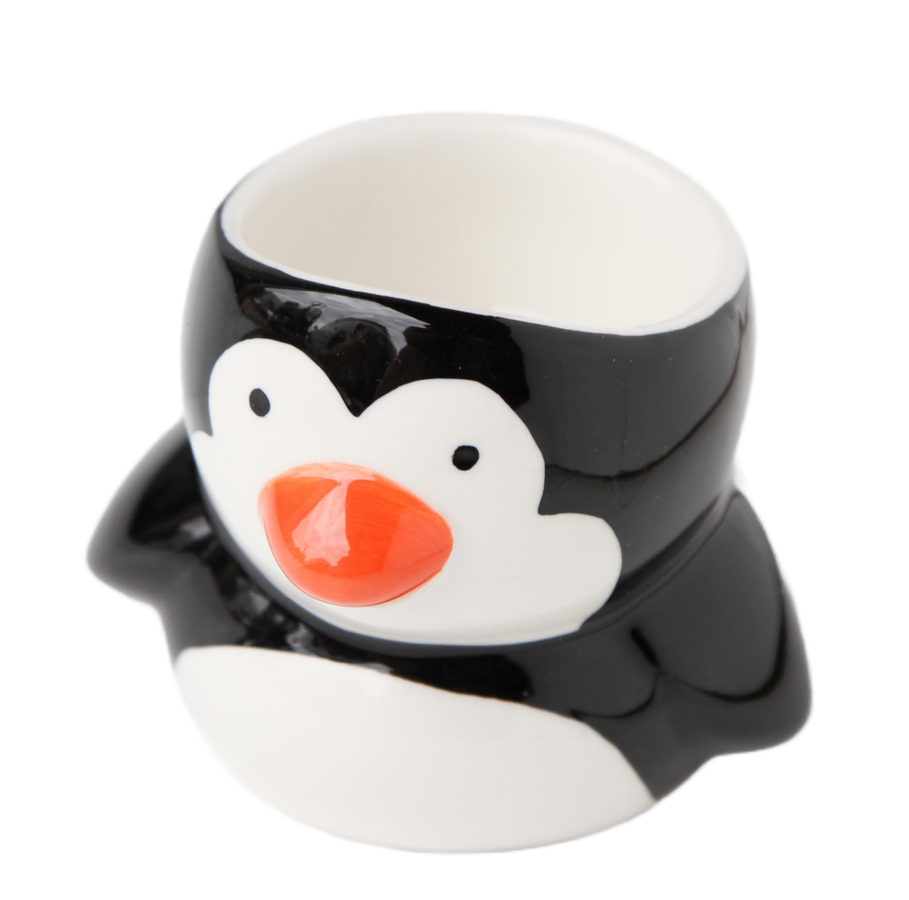 Redchocol8 Black Redchocol8® Hand-Painted Ceramic Penguin Egg Cup Animal Breakfast South Pole Kid
