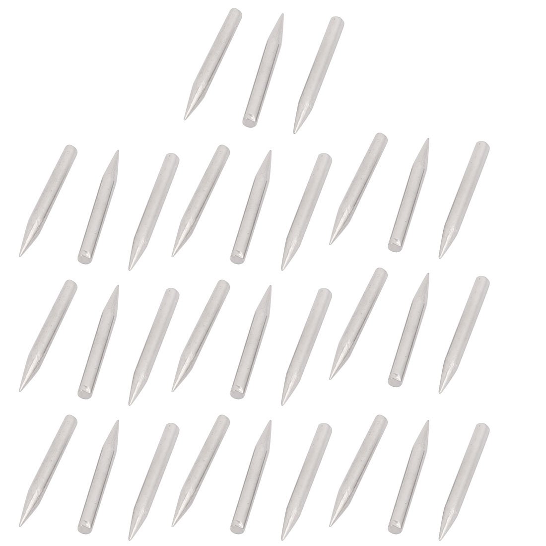 Aexit 1.2mmx12mm Carbon fastener Steel Point Tip Cement Nail Silver Tone 30pcs Model:59as633qo584
