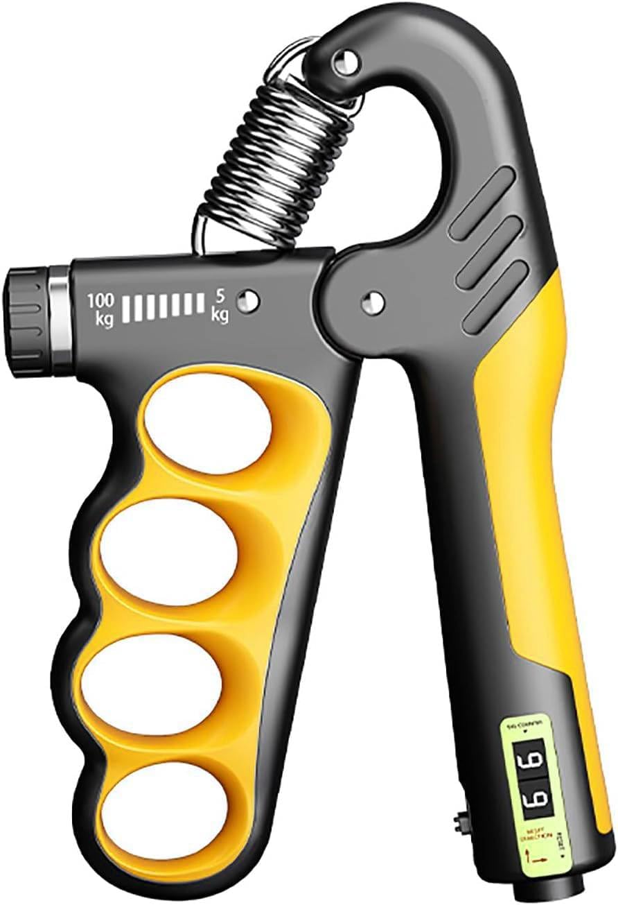 "Leosportz Hand Grip Strength Trainer (100 kgs) - Forearm Strength Trainer Adjustable Gripper | New Improved Design for Heavy Strength Training (Yellow, 100 kg)"-image-35